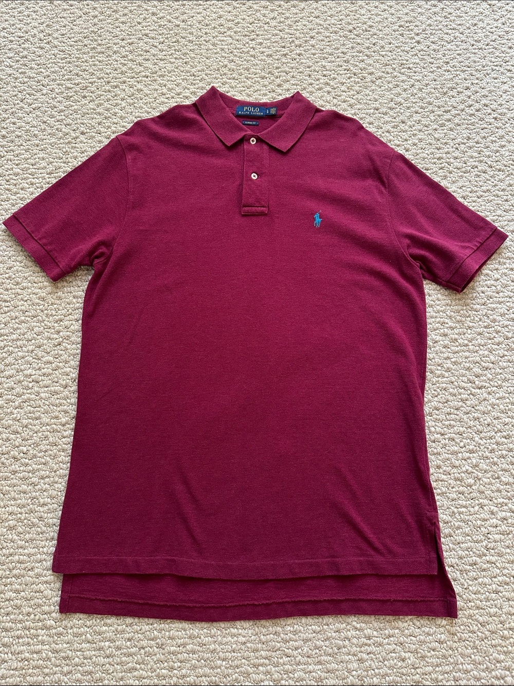 Polo by Ralph Lauren Maroon Pique Polo with Navy Pony
